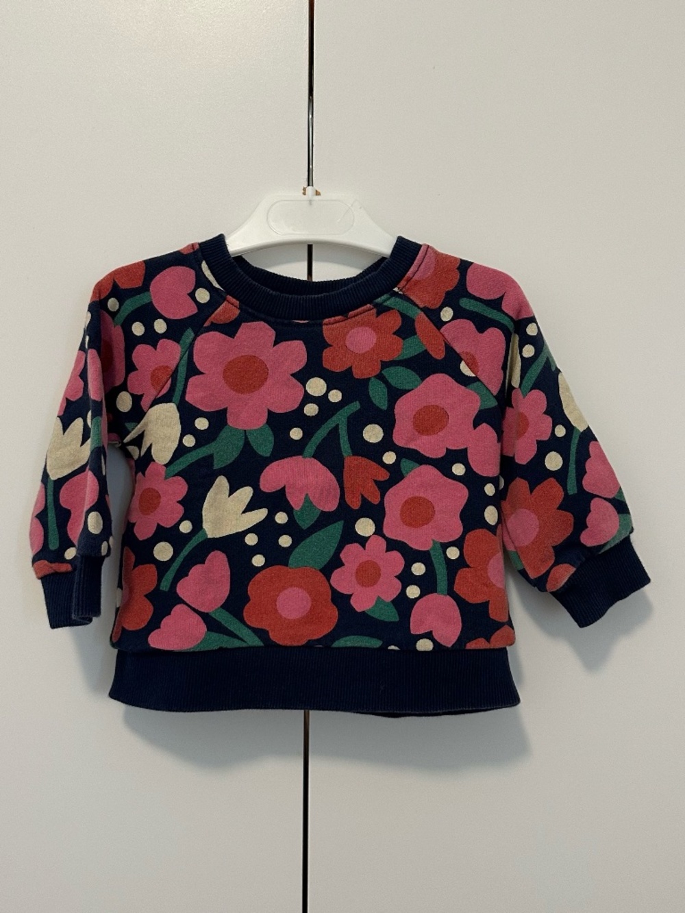 Hanna Andersson Bold Floral French Terry Sweatshirt 70cm 6-12M